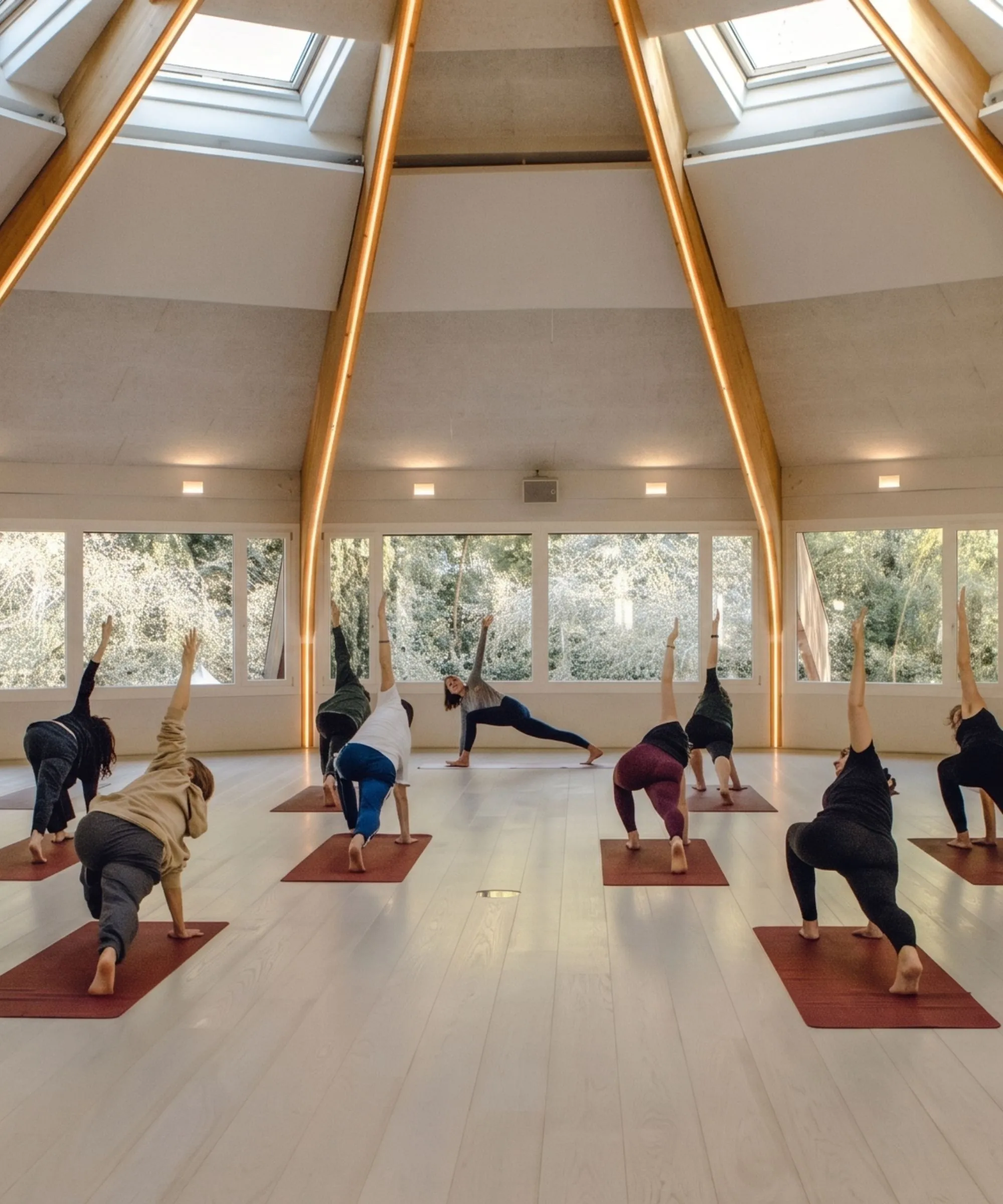 The interior of the meditation hall at Amalurra.